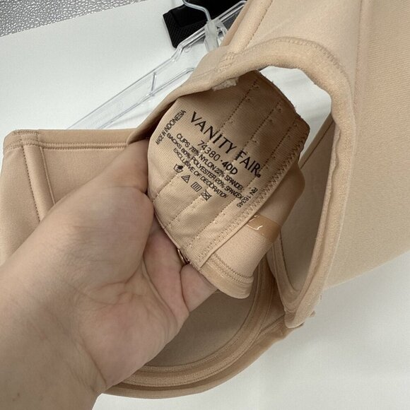 Vanity Fair ROSE BEIGE Beauty Back Full Figure Smoothing Strapless Bra Size 40D - Picture 4 of 6
